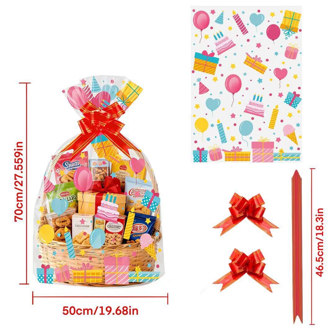 Snacks Food Gift Baskets - 20pcs Tas Keranjang Hadiah OPP Transparan