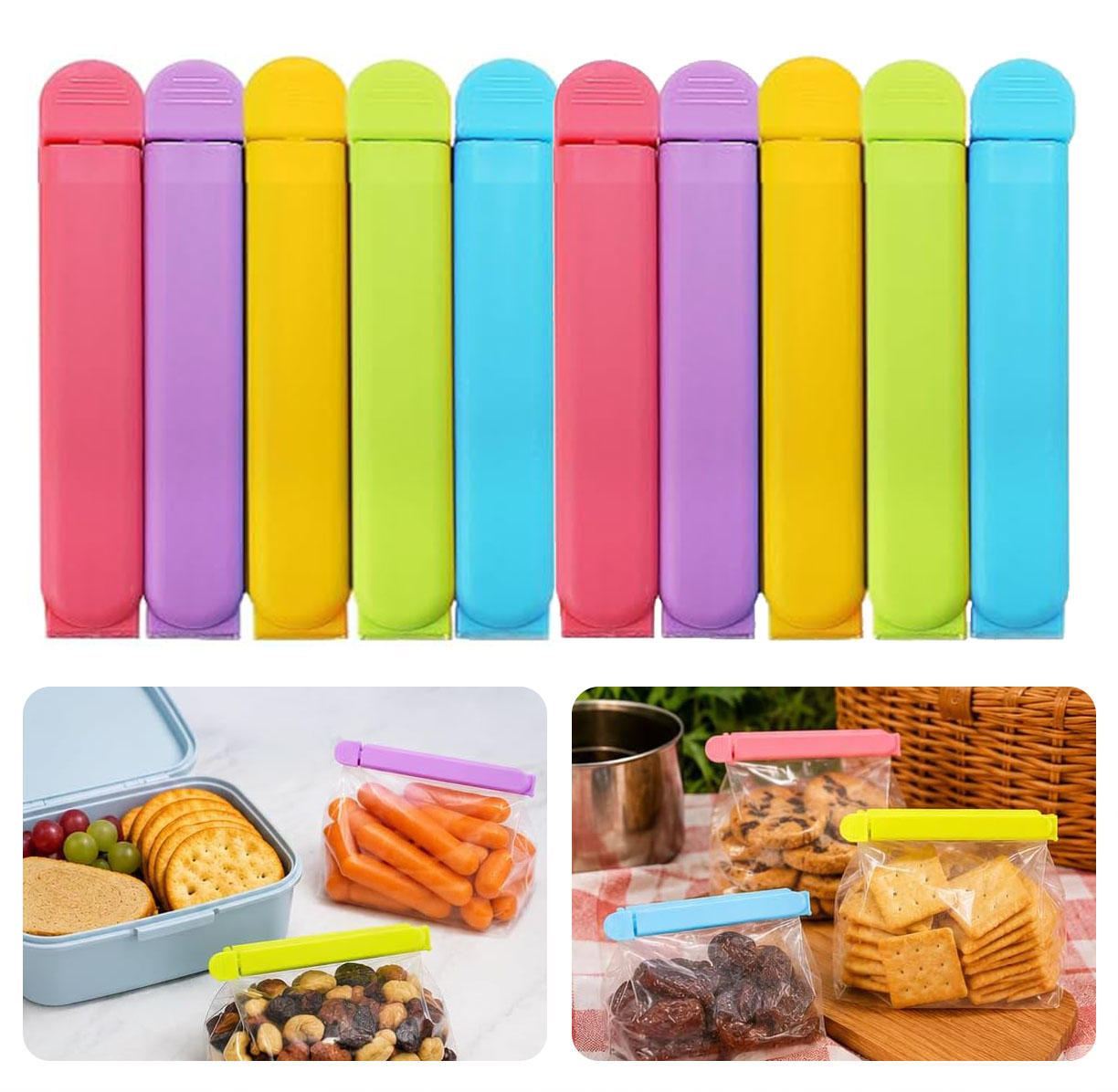 Snacks Food Gift Baskets - Klip Penyimpanan Makanan Berwarna-warni – 10/20Pcs
