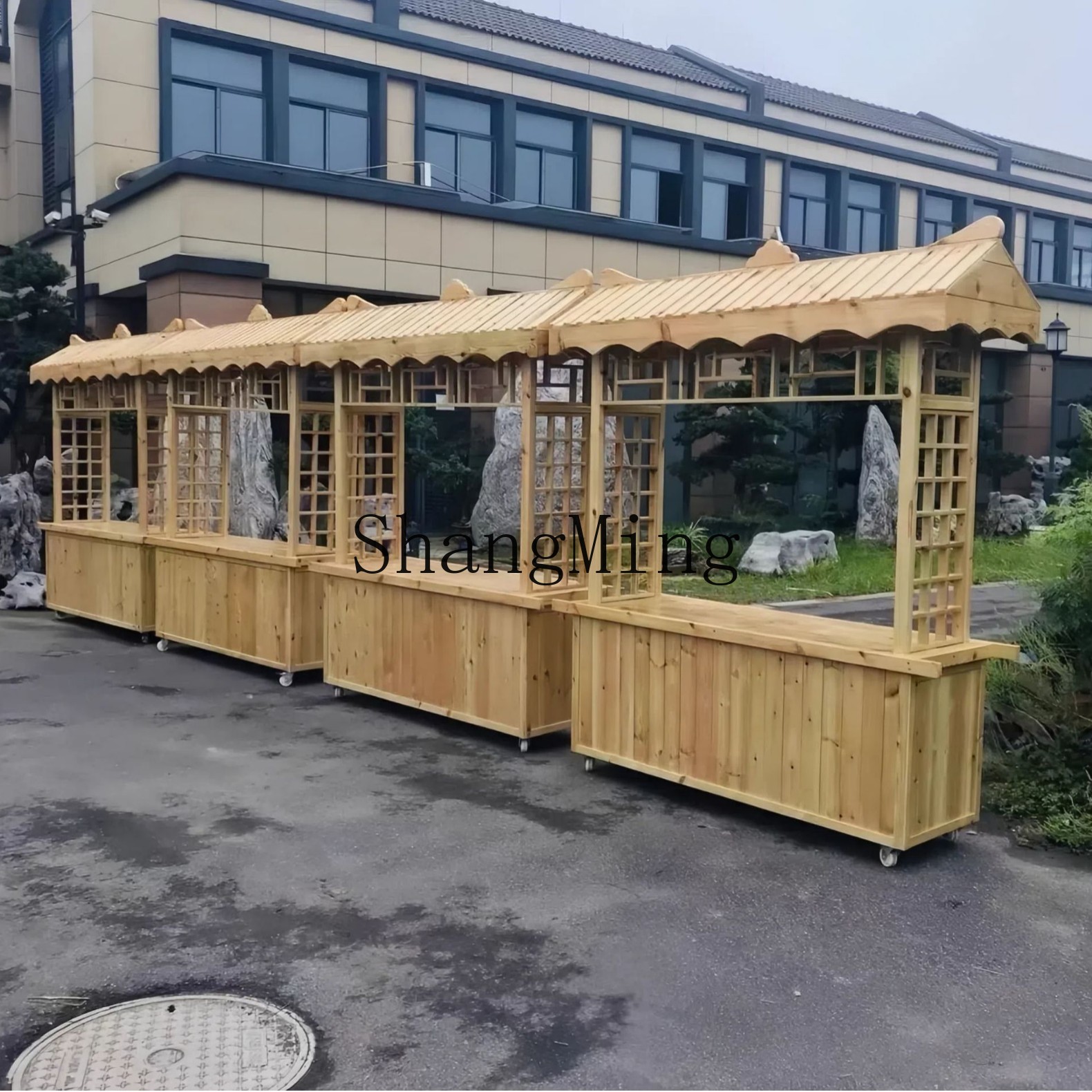 Gerobak makanan jalanan kayu u - Snacks Food Stall ulasan dan harga
