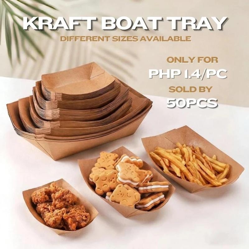 Nampan Perahu Kraft Sekali Pak - Food Packed Snacks ulasan dan harga