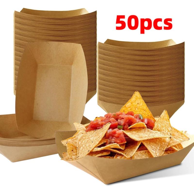 Nampan Perahu Kraft Sekali Pak - Food Packed Snacks ulasan dan harga