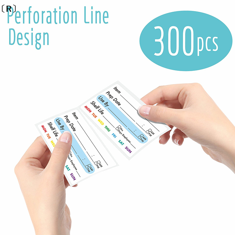 〔R〕300Pcs Stiker Label Tanggal - Food Snacks Label ulasan dan harga